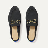 The Double Bit Loafer Mule in Black shown from the top.