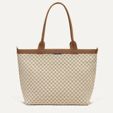 PLP |The Lightweight Zip Tote in Vanilla Wafer shown from the front.