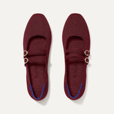 The Double Buckle Mary Jane in Cabernet shown from the top.