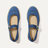 The Espadrille Mary Jane in Blue Breeze shown from the top.