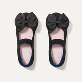 The Kids Big Bow Mary Jane in Black shown from the top.