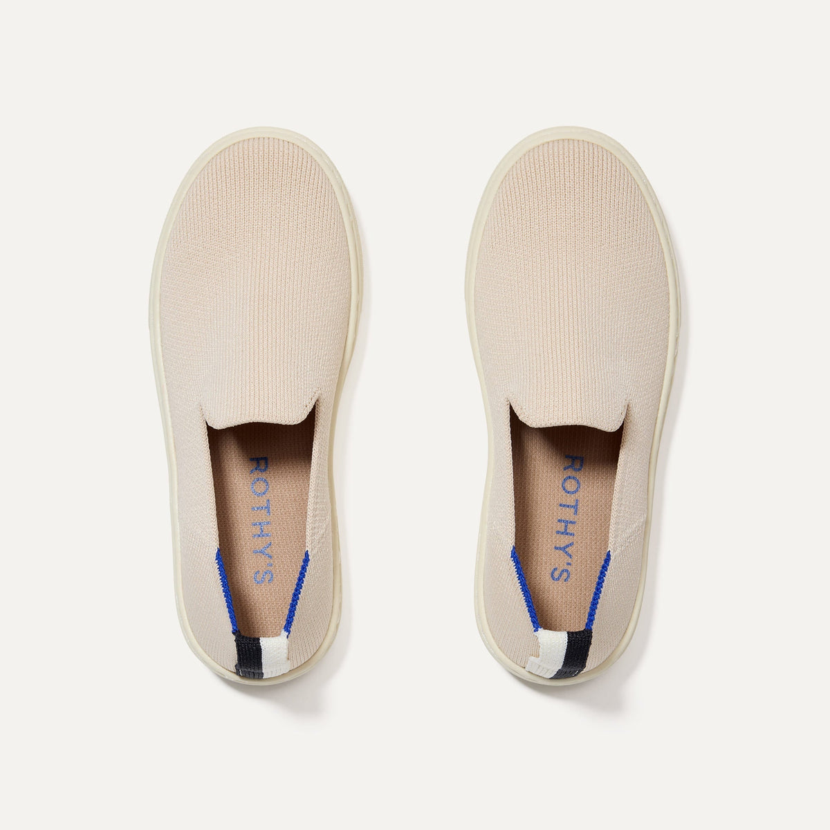 The Kids Sneaker in Sand shown from the top.