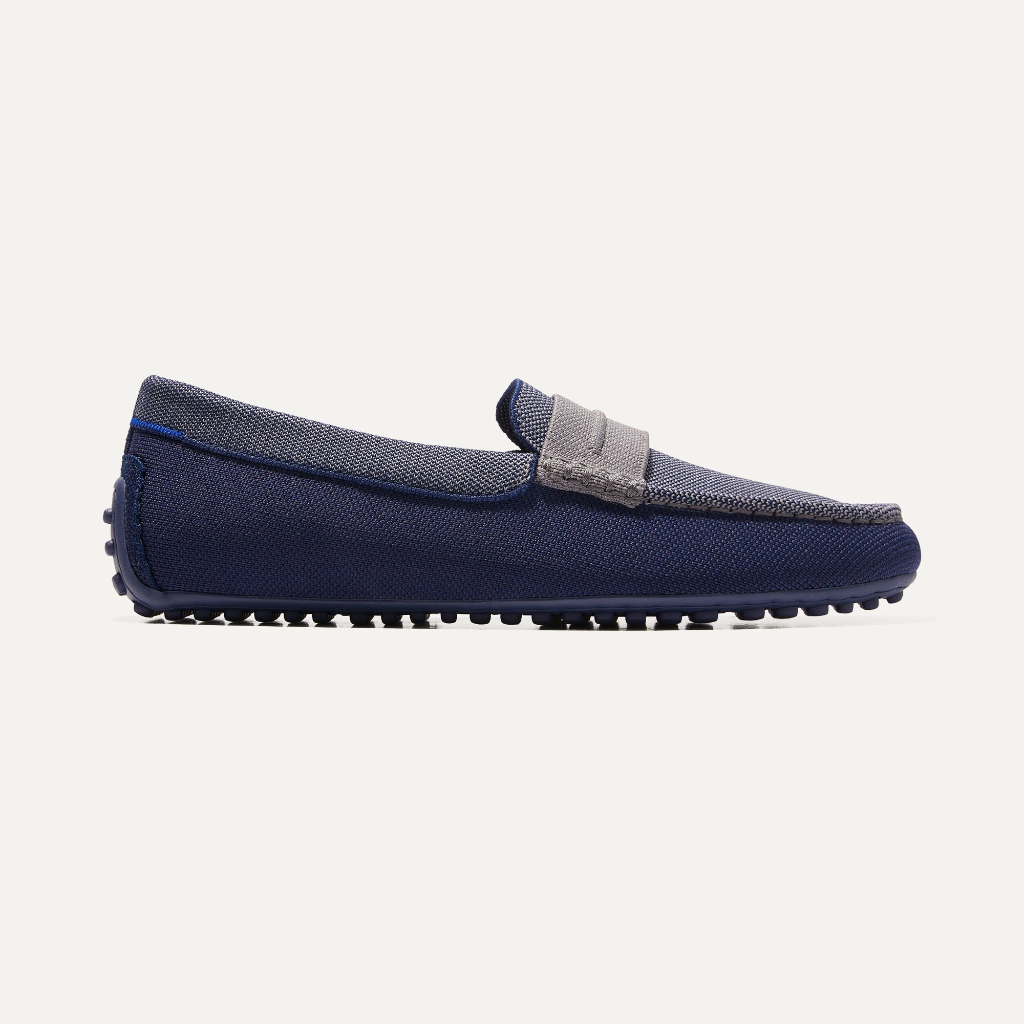 The Driving Loafer in Amalfi Blue shown from the side. 