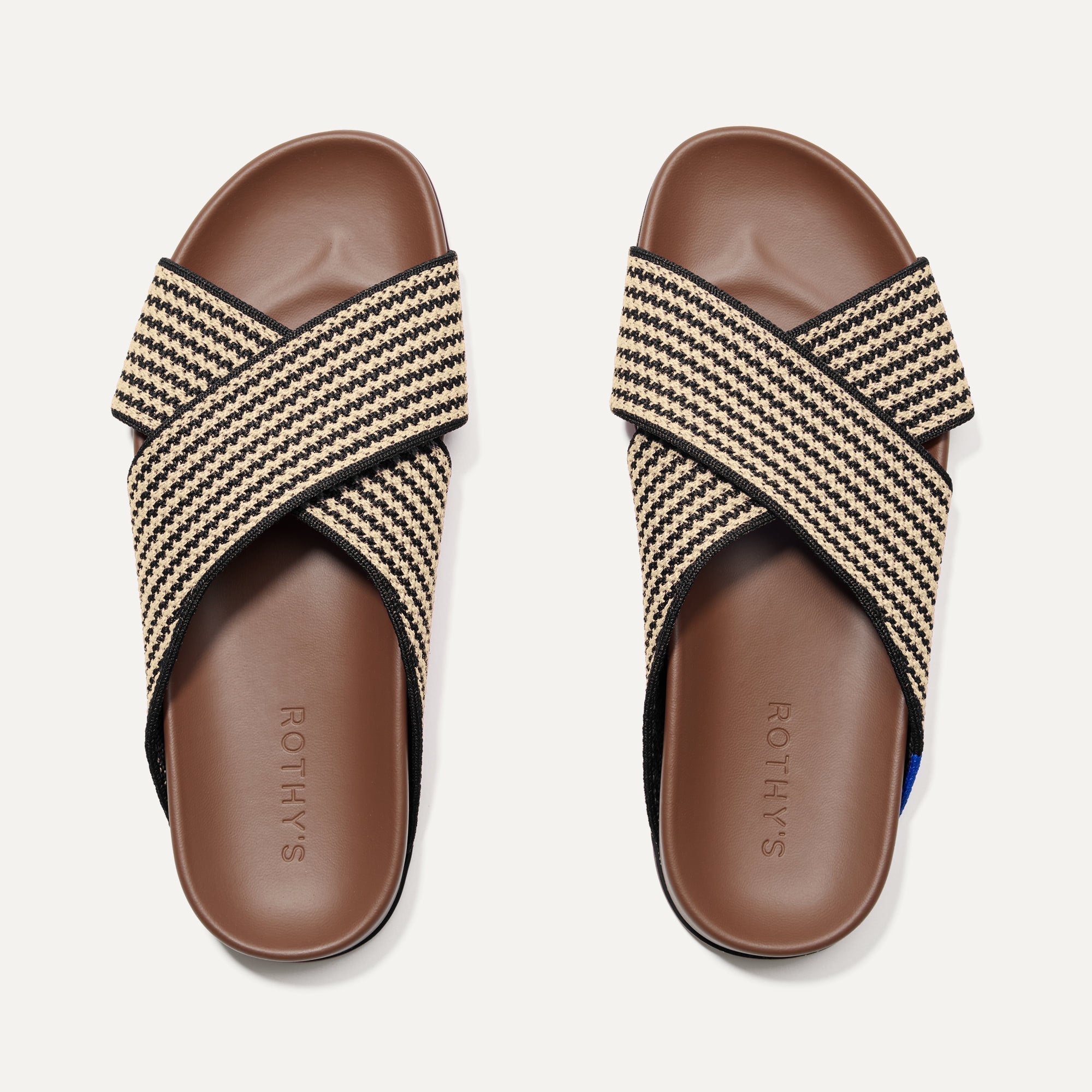 The Weekend Slide in Toffee Stripe shown from the top.