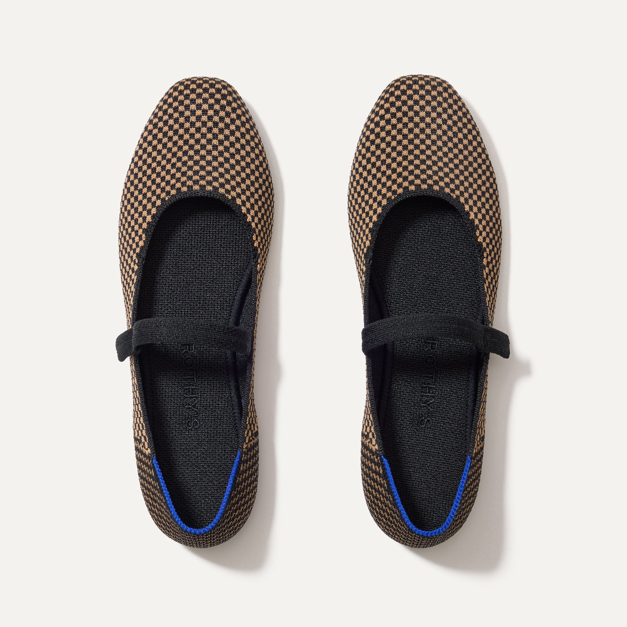 The Square Mary Jane in Wren Micro Check shown from the top. 