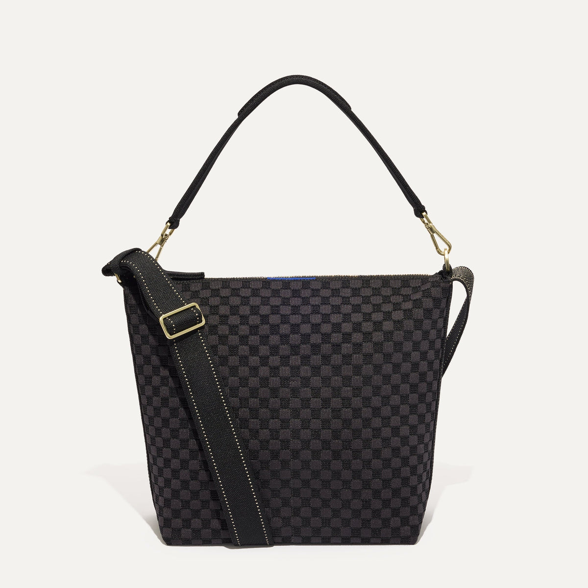 PLP |The Mini Zip Bucket in Black Sand shown from the front.
