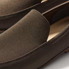 Close up of the toe and vamp of The Ravello Loafer in Dark Bistro.