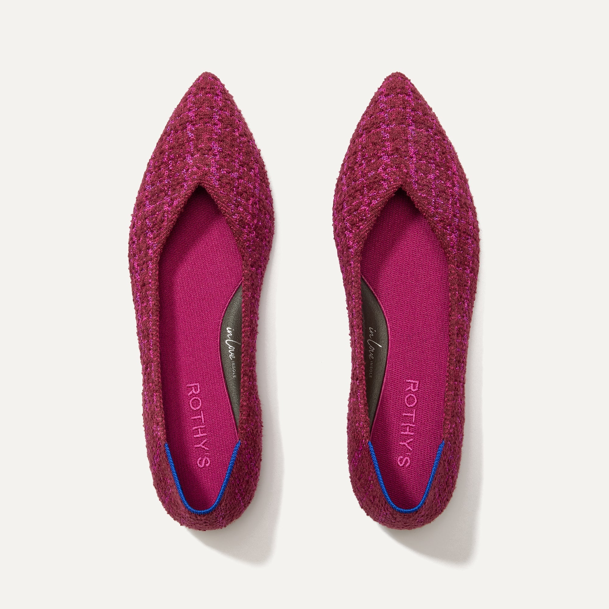The Point II in Berry Tweed shown from the top.