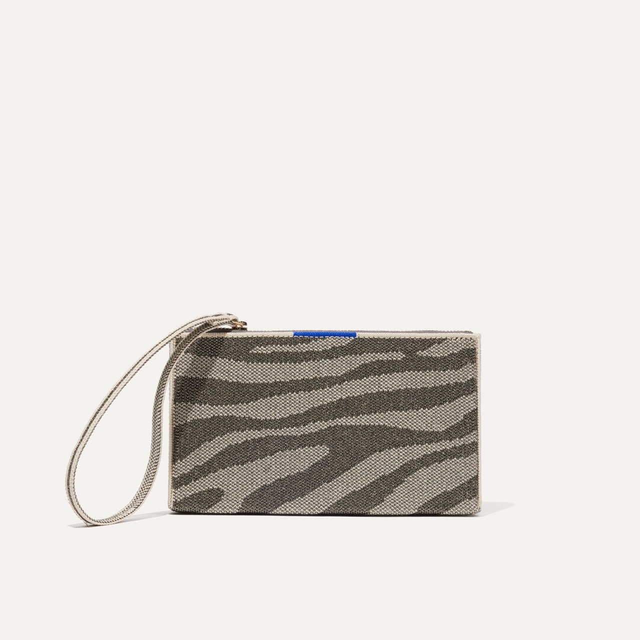 PLP |The Wallet Wristlet in Shimmer Zebra, shown from the front.