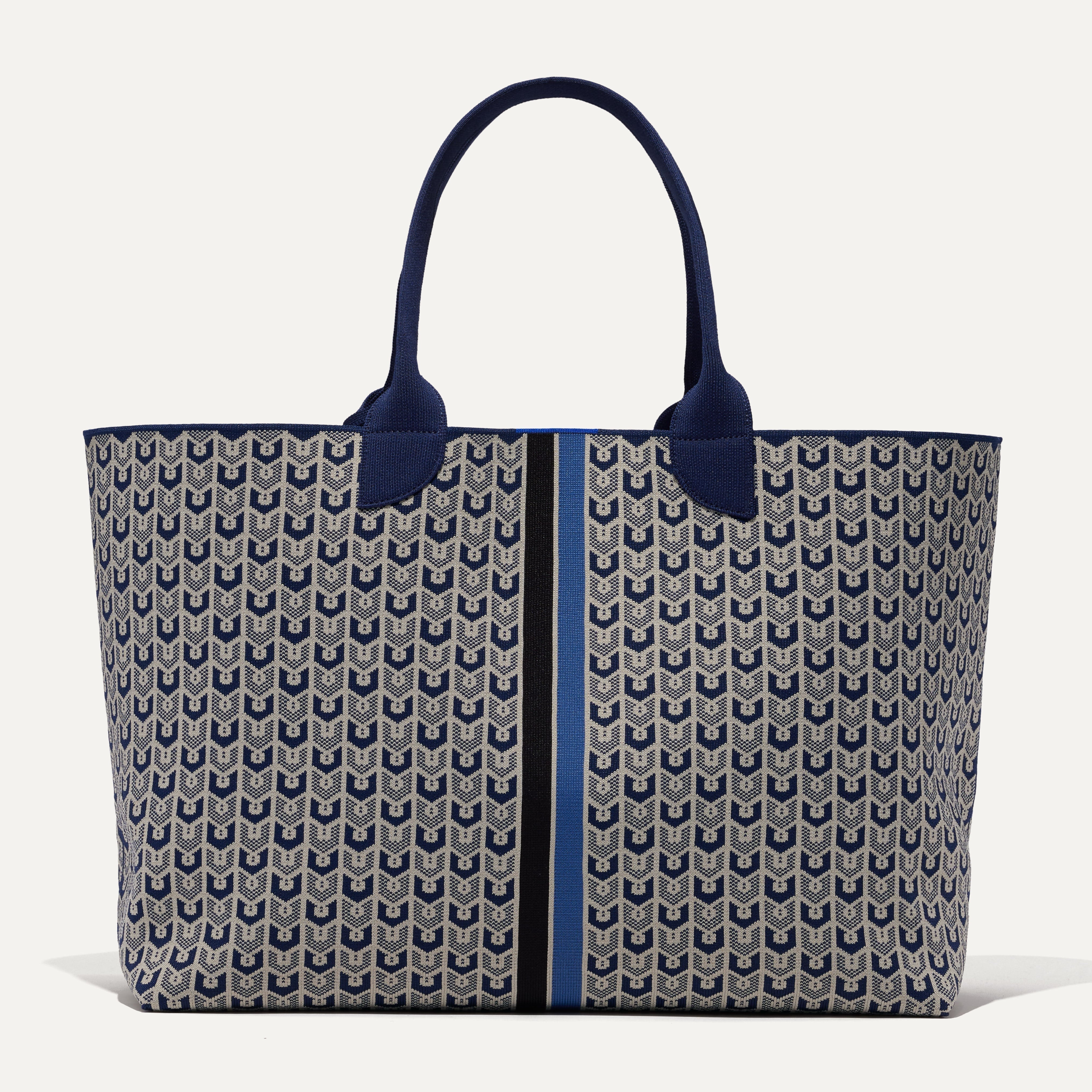 PLP |The Lightweight Mega Tote in Signature Blue, shown from the from the front.