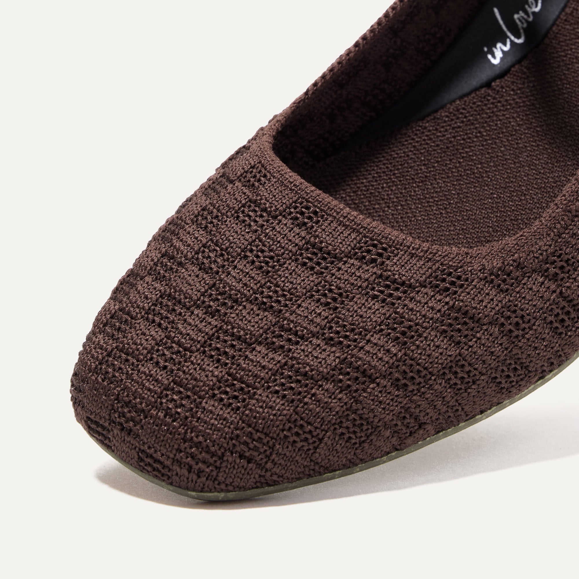 Top view of the square toe and rounded vamp of The Max Square Mary Jane in Chocolate.