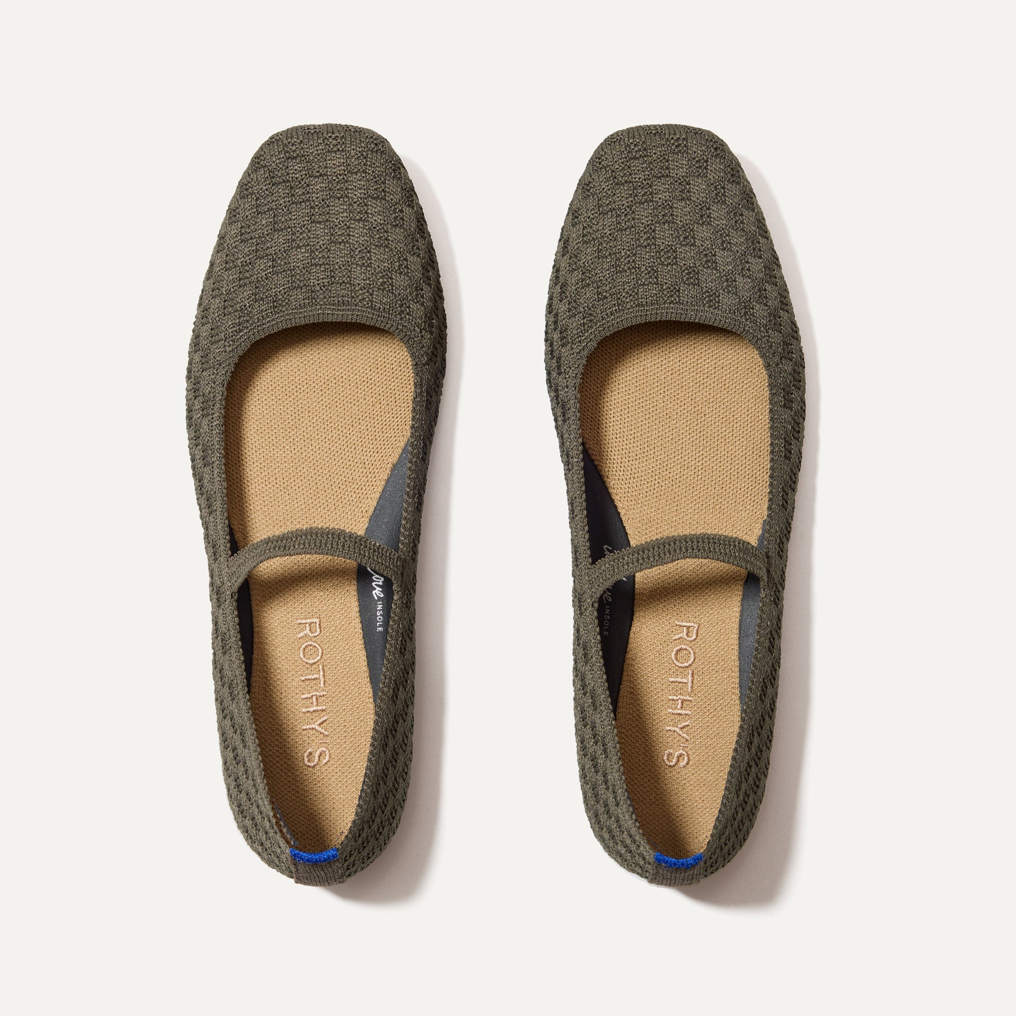 The Max Square Mary Jane in Safari Basketweave shown from the top.