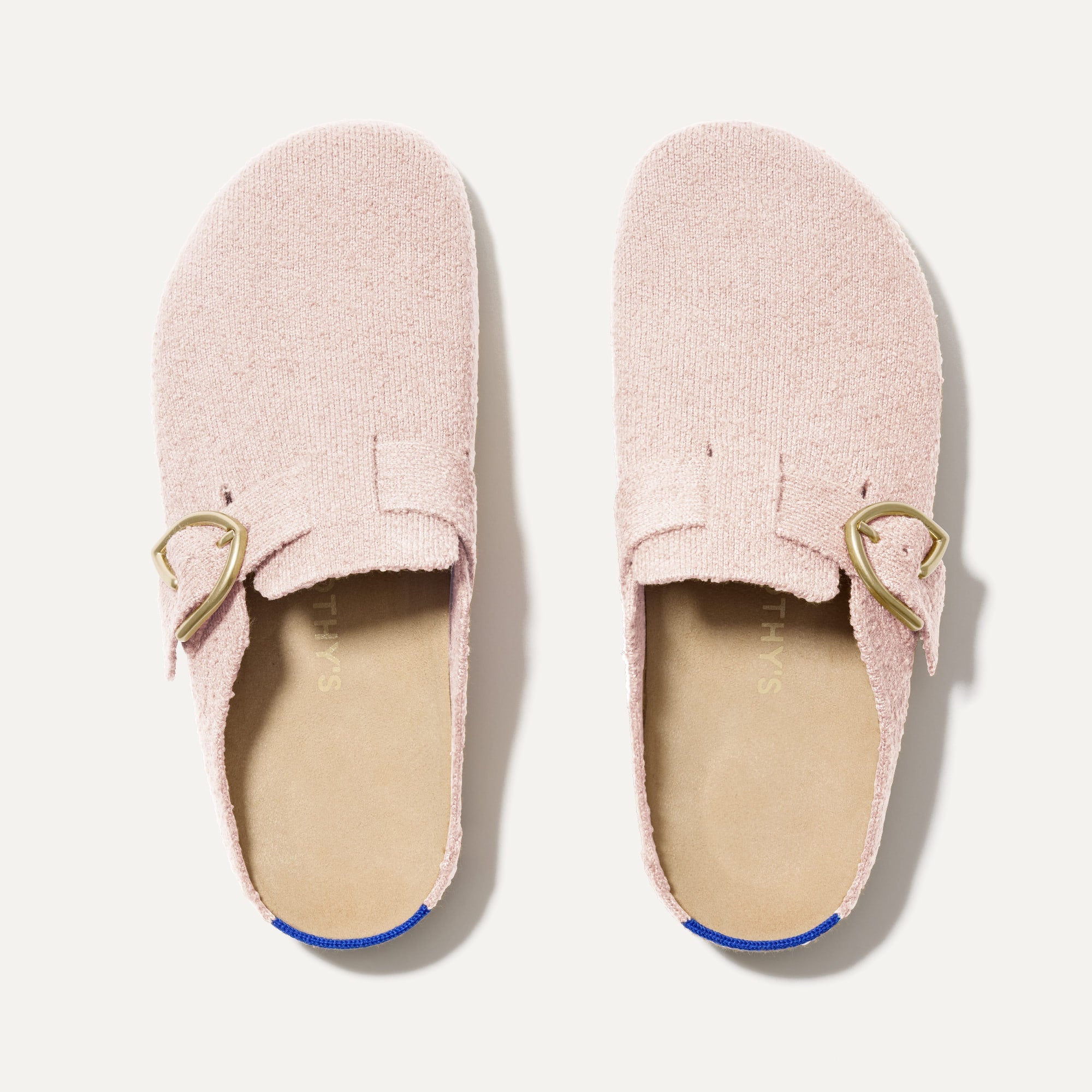 The Buckle Clog in Ballerina Bouclé shown from the top. 