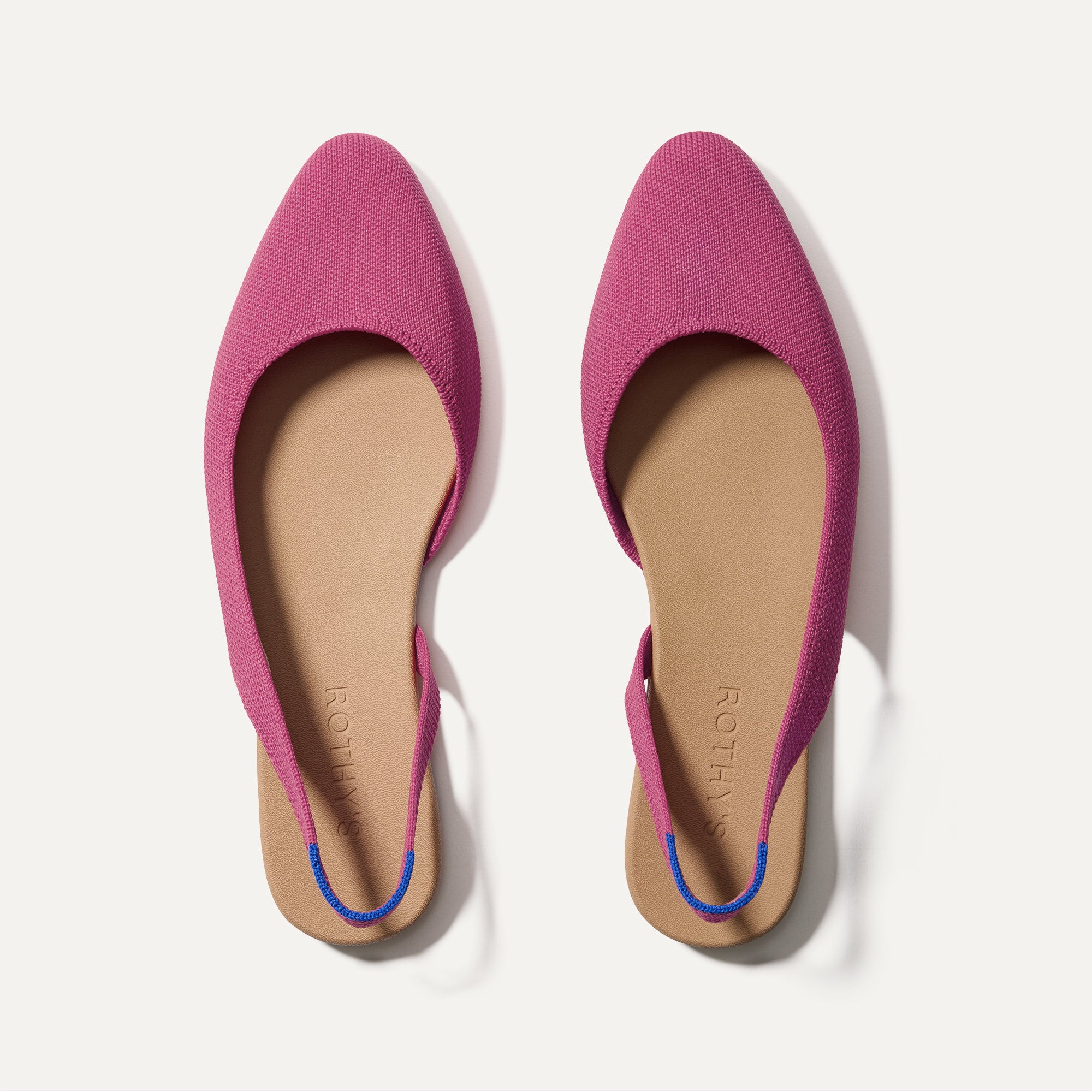 The Almond Slingback in Hibiscus shown from the top. 
