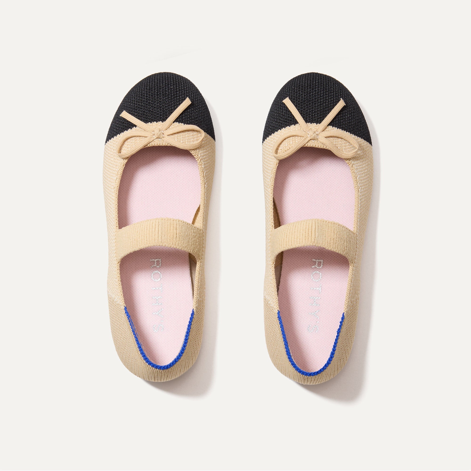 The Kids Bow Mary Jane in Cream Captoe shown from the top.