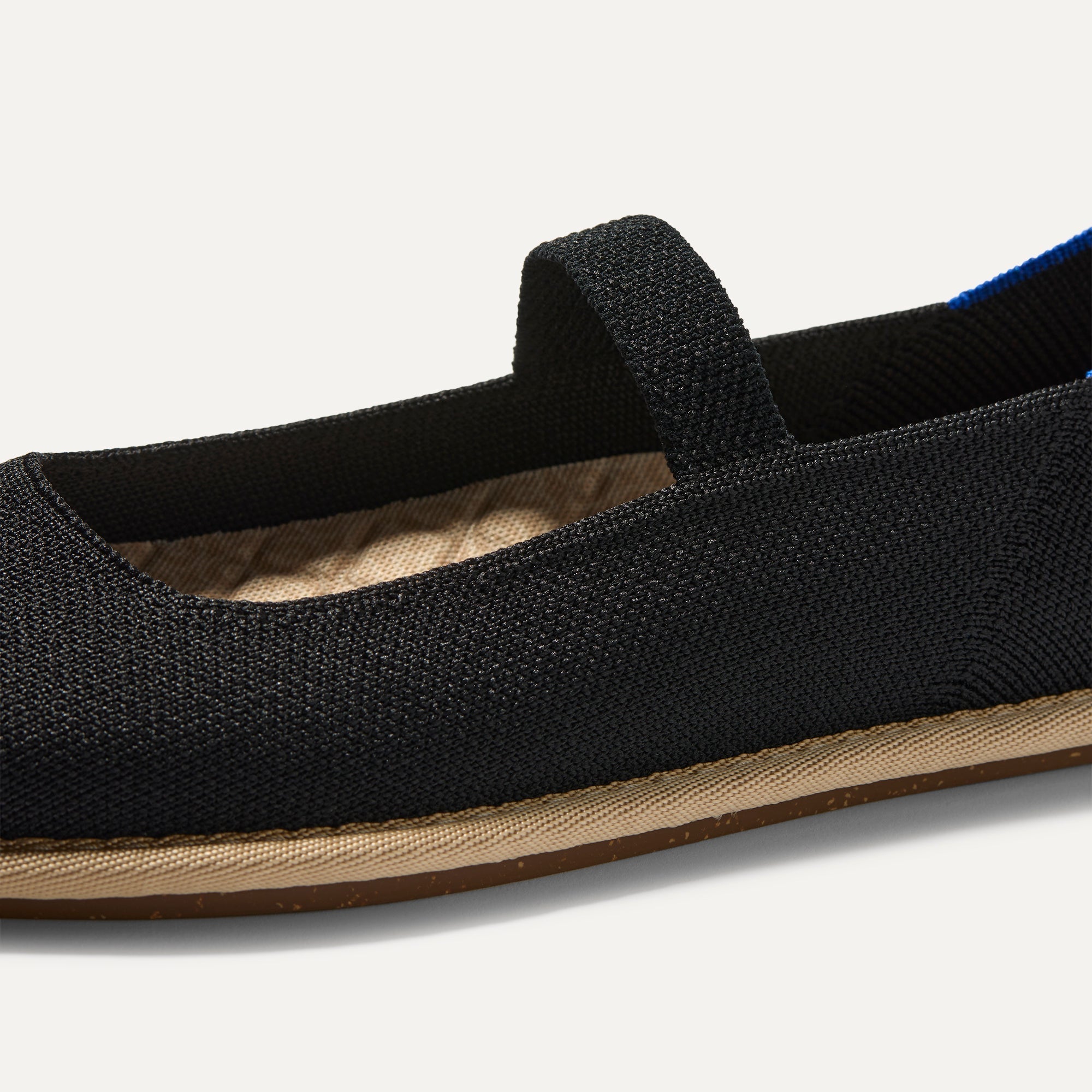 The vamp and top strap of The Cruiser Mary Jane in Black. 
