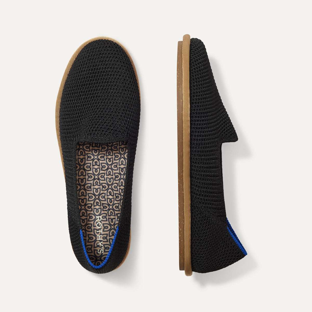 The Cruiser Loafer in Black Raffia-Knit shown from the top. 