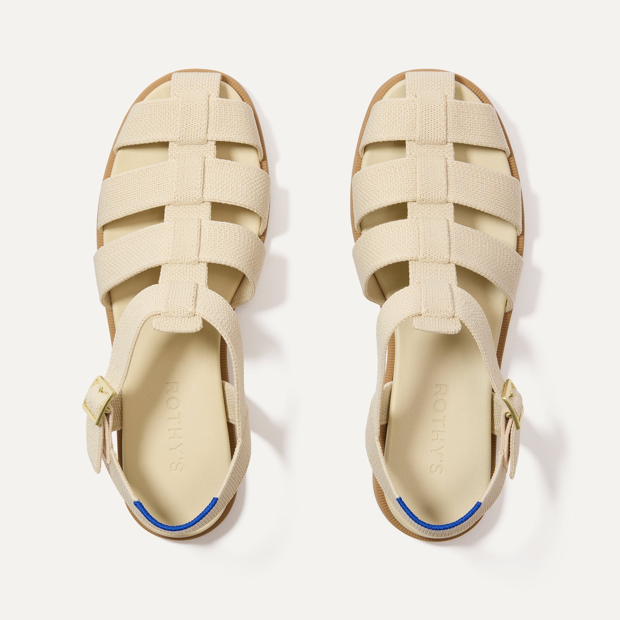 The Fisherman Sandal in Coconut shown from the top.
