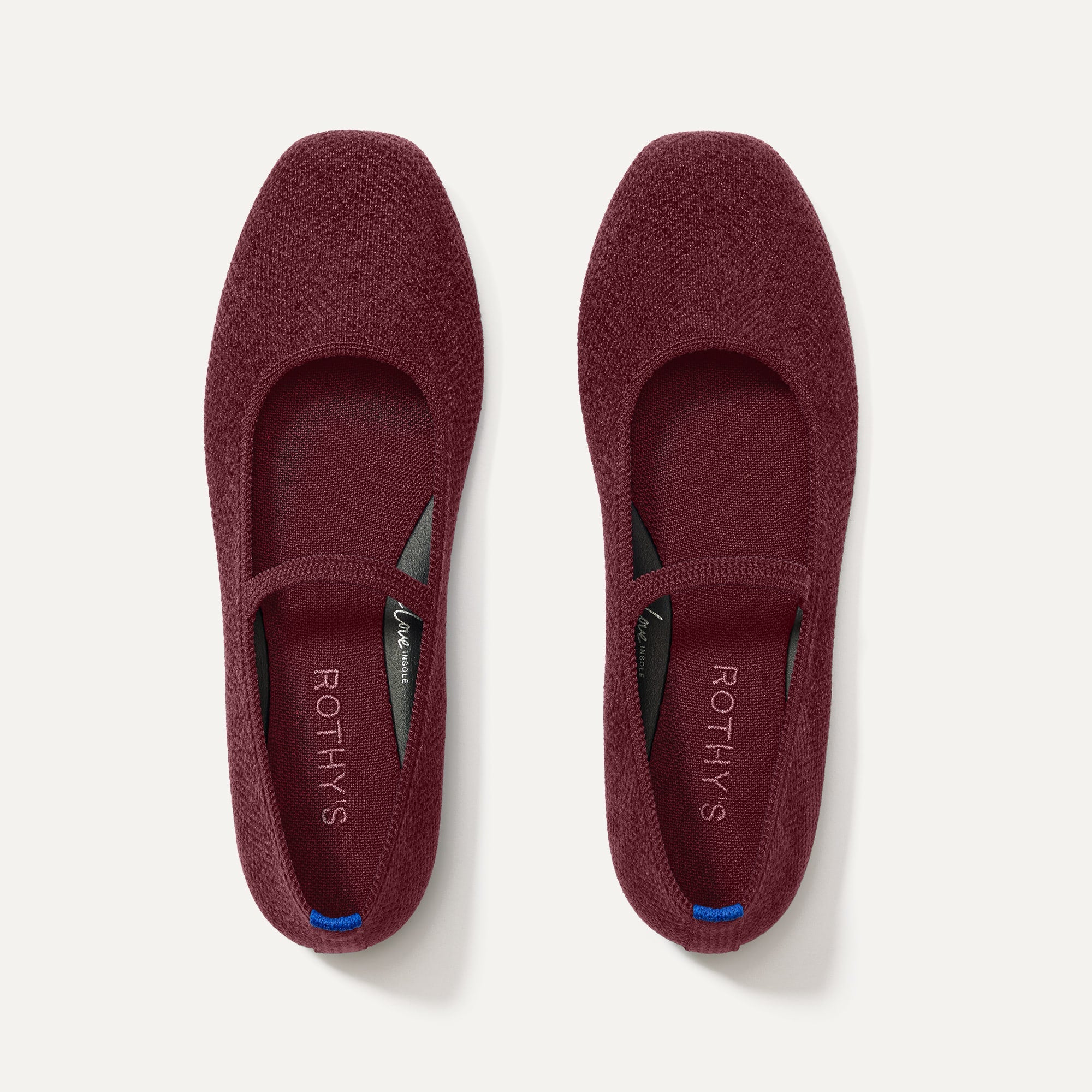 The Max Square Mary Jane in ReVelvet™ Syrah shown from the top.