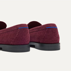 Close up of the heel of The Penny Loafer in ReVelvet™ Syrah. 