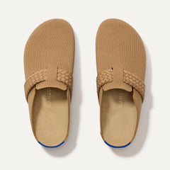 The Braid Clog in Butternut shown from the top. 