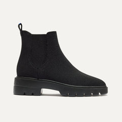 The Puddle Skipper Boot in Black shown from the side. 