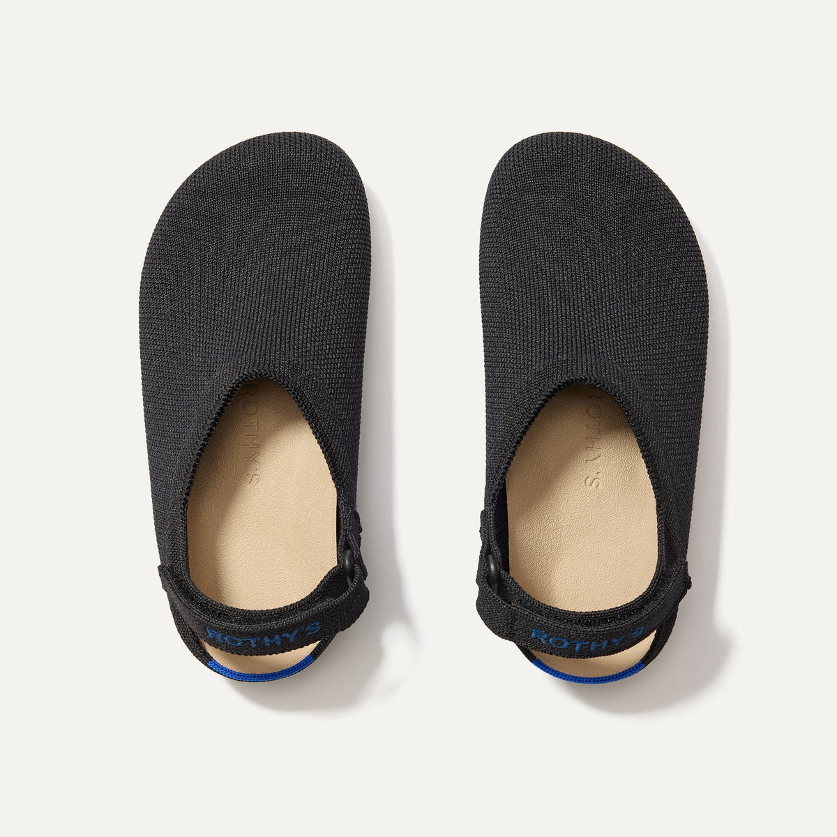 The Kids Clog in Black shown from the top. 