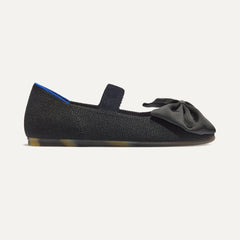 side | The Kids Big Bow Mary Jane in Black shown from the side.