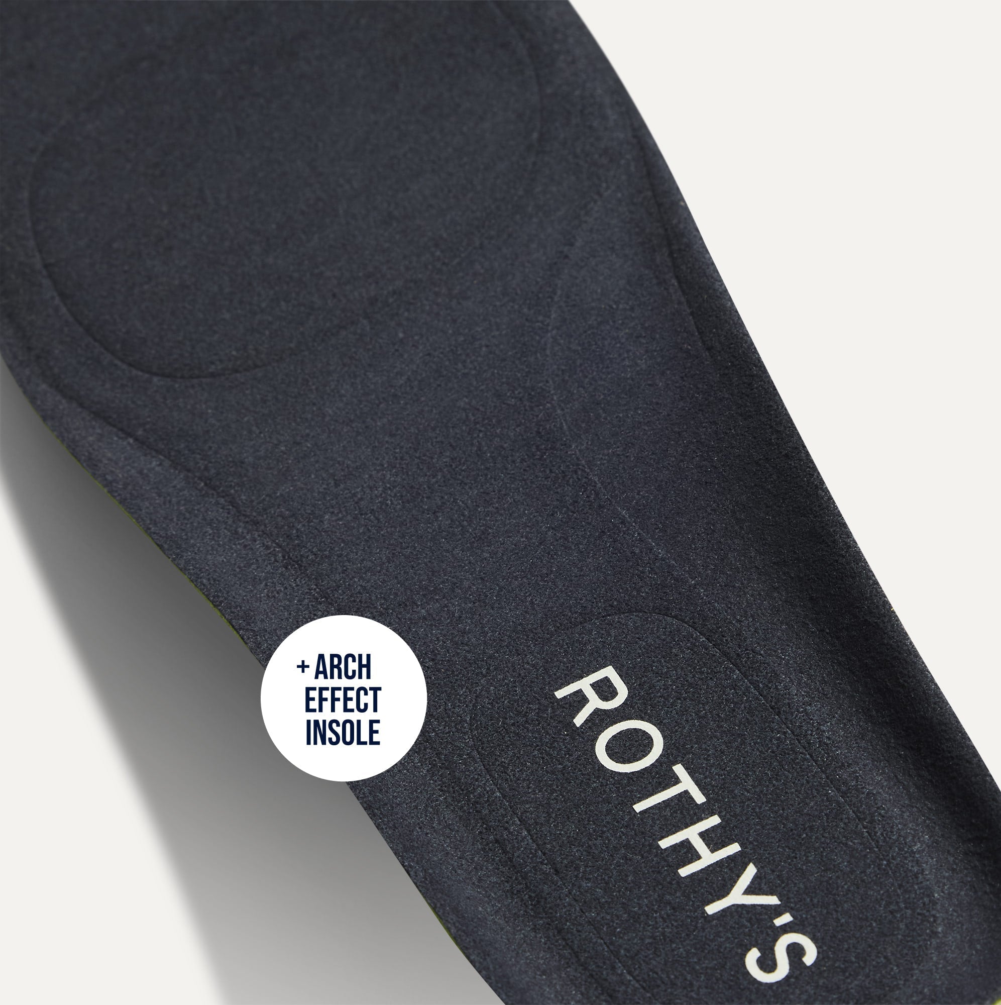 Close up of the Arch Effect Insole on The Men's Daily Driver in Carbon Herringbone. 