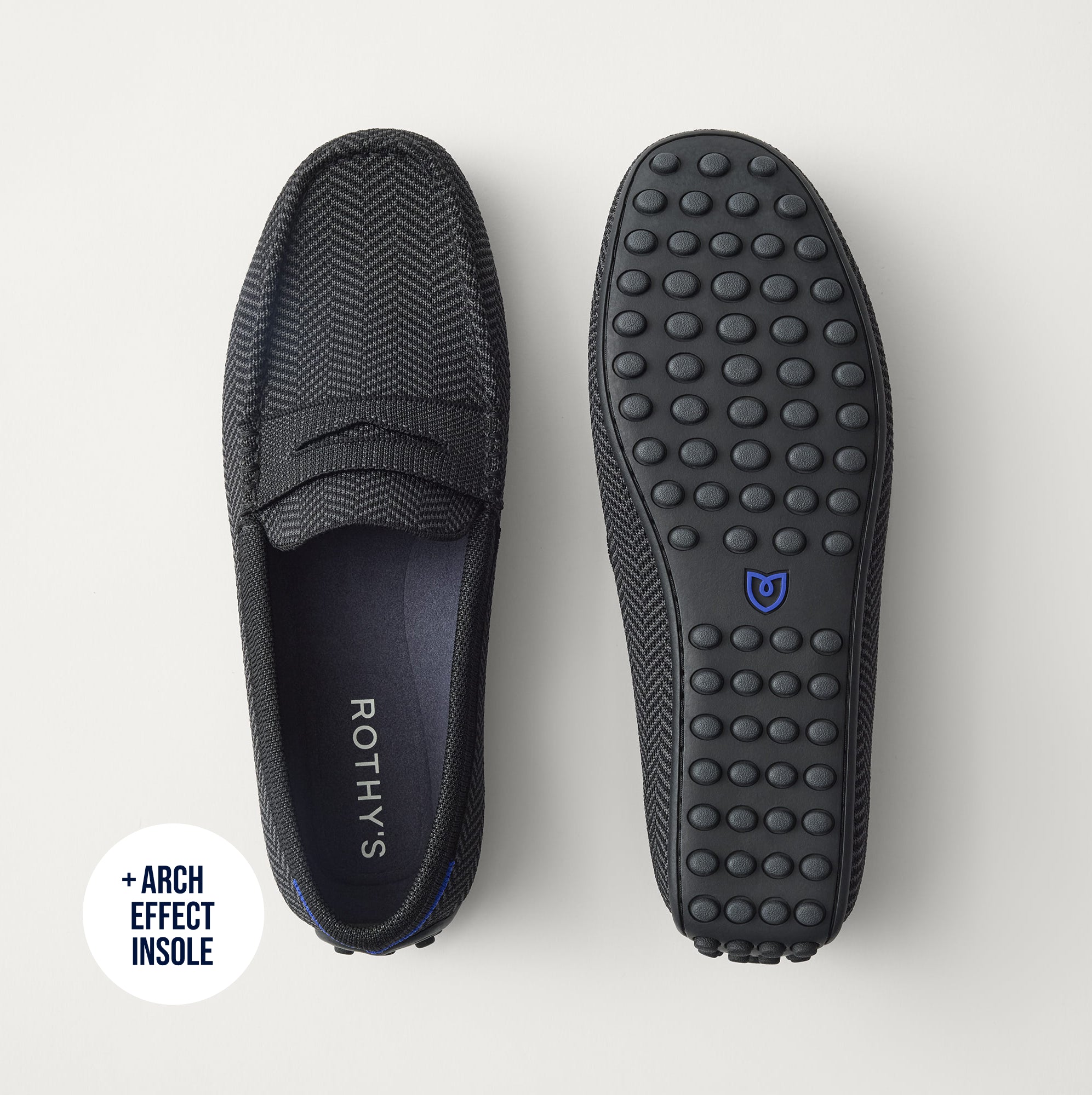 The Men's Daily Driver in Carbon Herringbone shown from the top. 