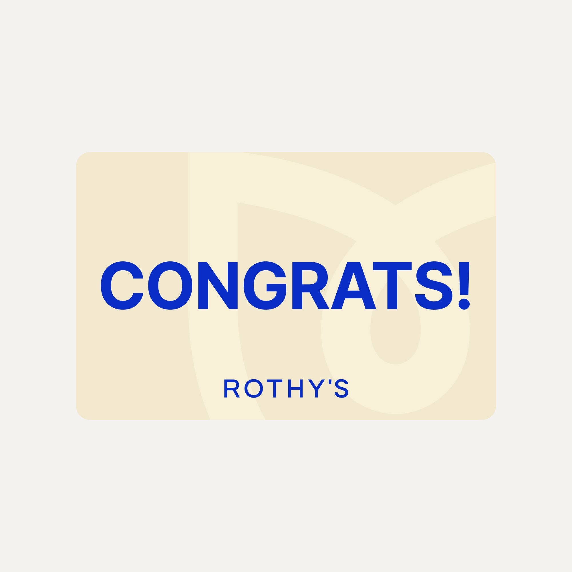 Graphic with yellow background and blue font Congrats!
